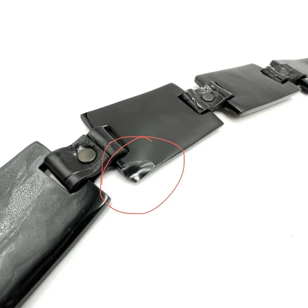 VINTAGE Belt Italian leather acrylic links euc - Picture 2 of 7